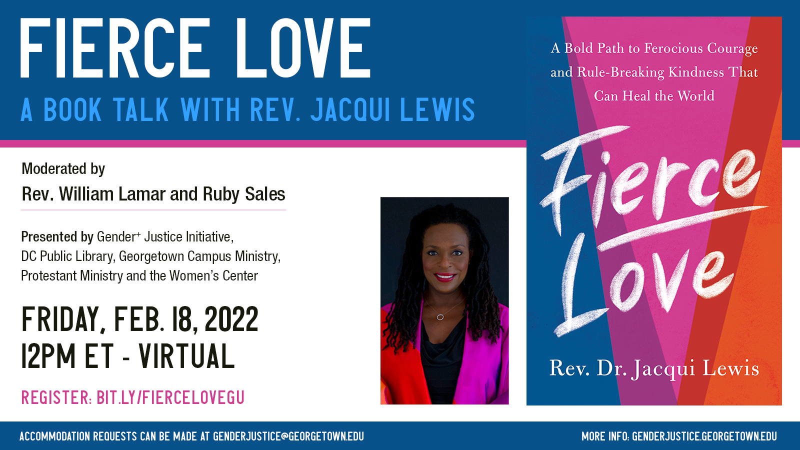 Fierce Love Event Flyer - Featuures details and pictures of book and author