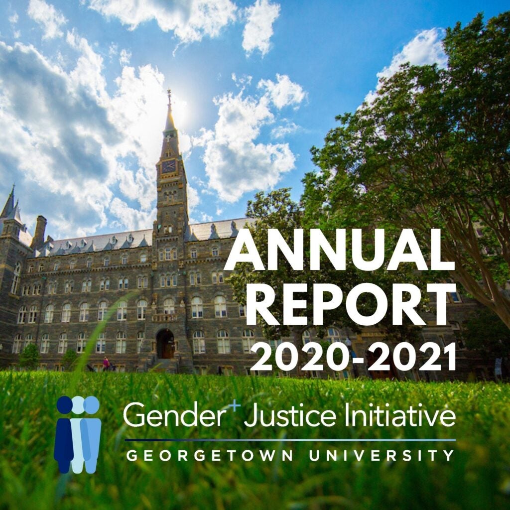 Annual Report Cover - Georgetown Main Campus in background, GJI logo bottom