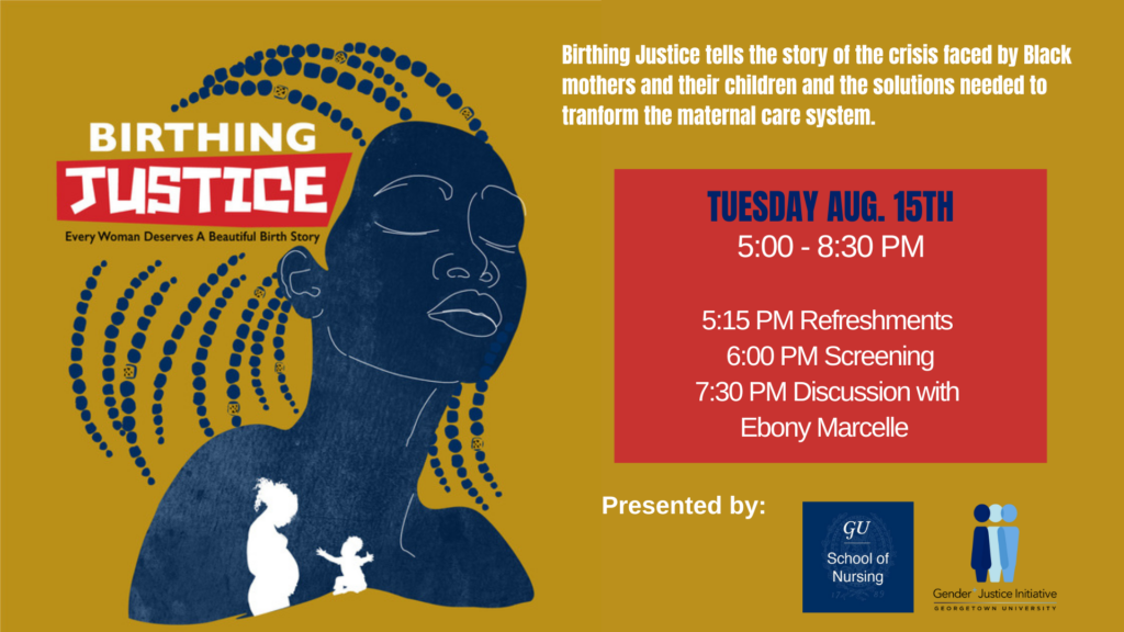 Flyer for the film screening of "Birthing Justice."