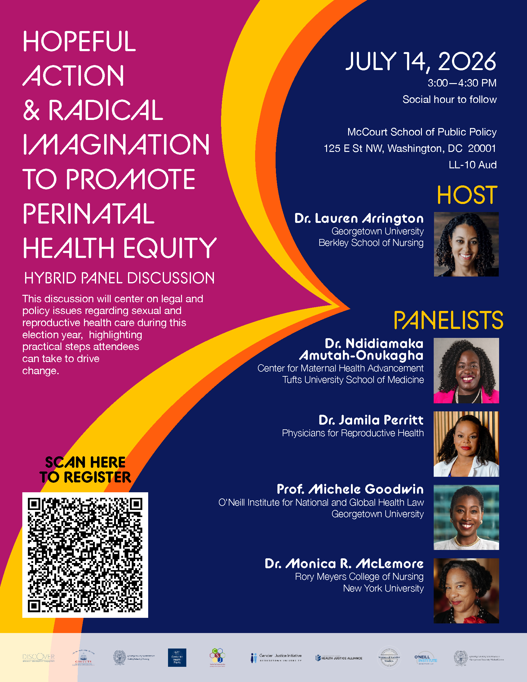 Flyer for a panel event titled "Hopeful Action and Radical Imagination to Promote Perinatal Health Equity."